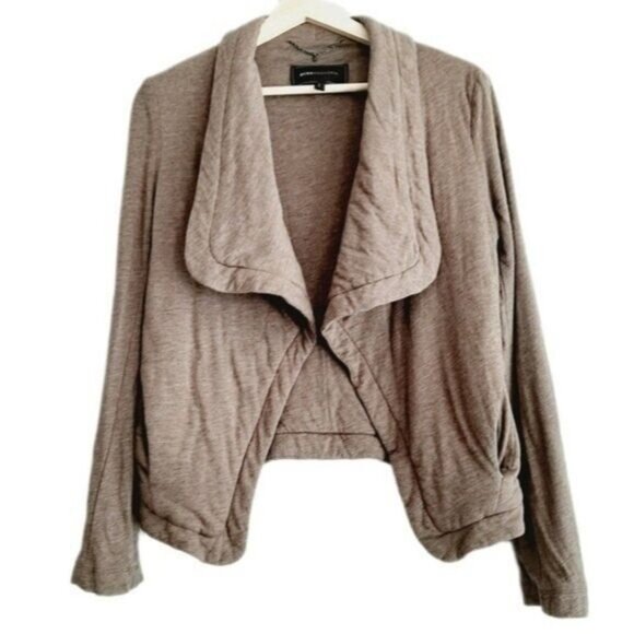 BCBGMAXAZRIA Open Front Cardigan Jacket Brown Sz XXS Flawed - Picture 1 of 11